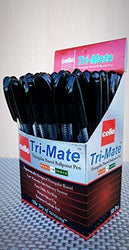 Cello Tri-Mate Triangular Barrel Ballpoint Pen 1.00 mm (Black) - Pack of 50