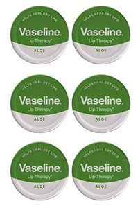 Vaseline Lip Therapy Petroleum Jelly 20g ALOE VERA x 6 Tins