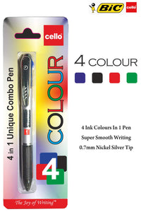 BIC Cello 4 Colours Original Ballpoint Pens Fine Point (0.7 mm) -Pack Of 1