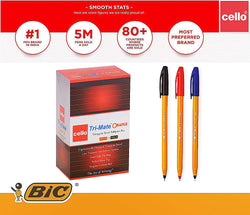 BIC Cello Original Orange Ballpoint Pens Medium Point (0.7 mm) – Box of 50 (Black)