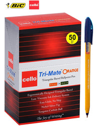 BIC Cello Original Orange Ballpoint Pens Medium Point (0.7 mm) – Box of 50 (Blue)