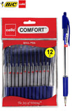 BIC Cello Extra Comfort Ballpoint Pens Medium Point - Pack of 12 (Blue)