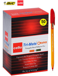 BIC Cello Original Orange Ballpoint Pens Medium Point (0.7 mm) – Box of 50 (Red)