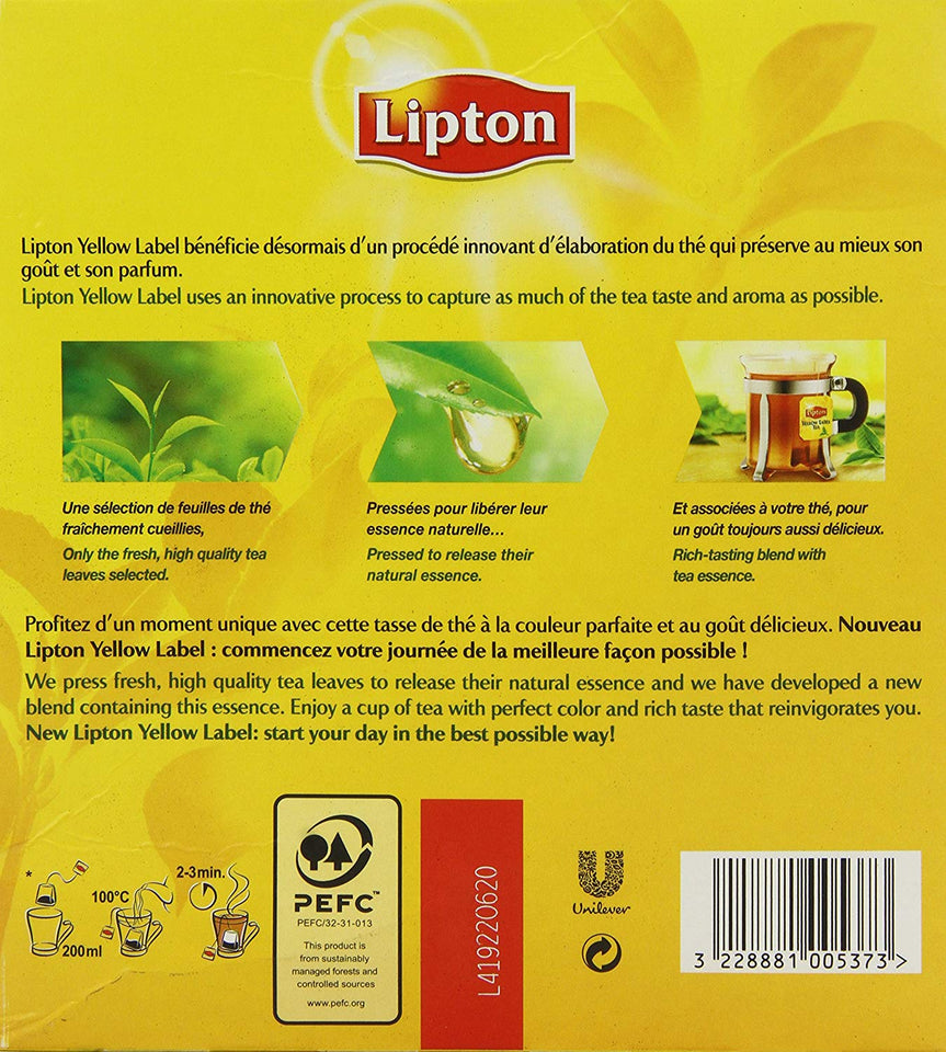 Lipton Yellow Label 100 Tea Bags (Pack of 3, Total 300 Tea Bags)