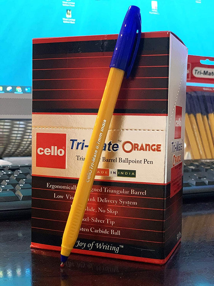 BIC Cello Original Orange Ballpoint Pens Medium Point (0.7 mm) – Box of 50 (Blue)