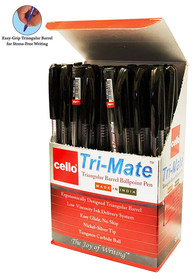 BIC Cristal Cello Original Ballpoint Pens Medium Point (0.7 mm) – Black pens, Box of 50